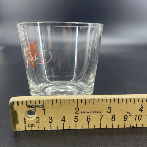 4 Vintage Fox Bullwhip Whiskey Rocks Glasses MCM Fox Hunting Equestrian Barware - Picture 3 of 7